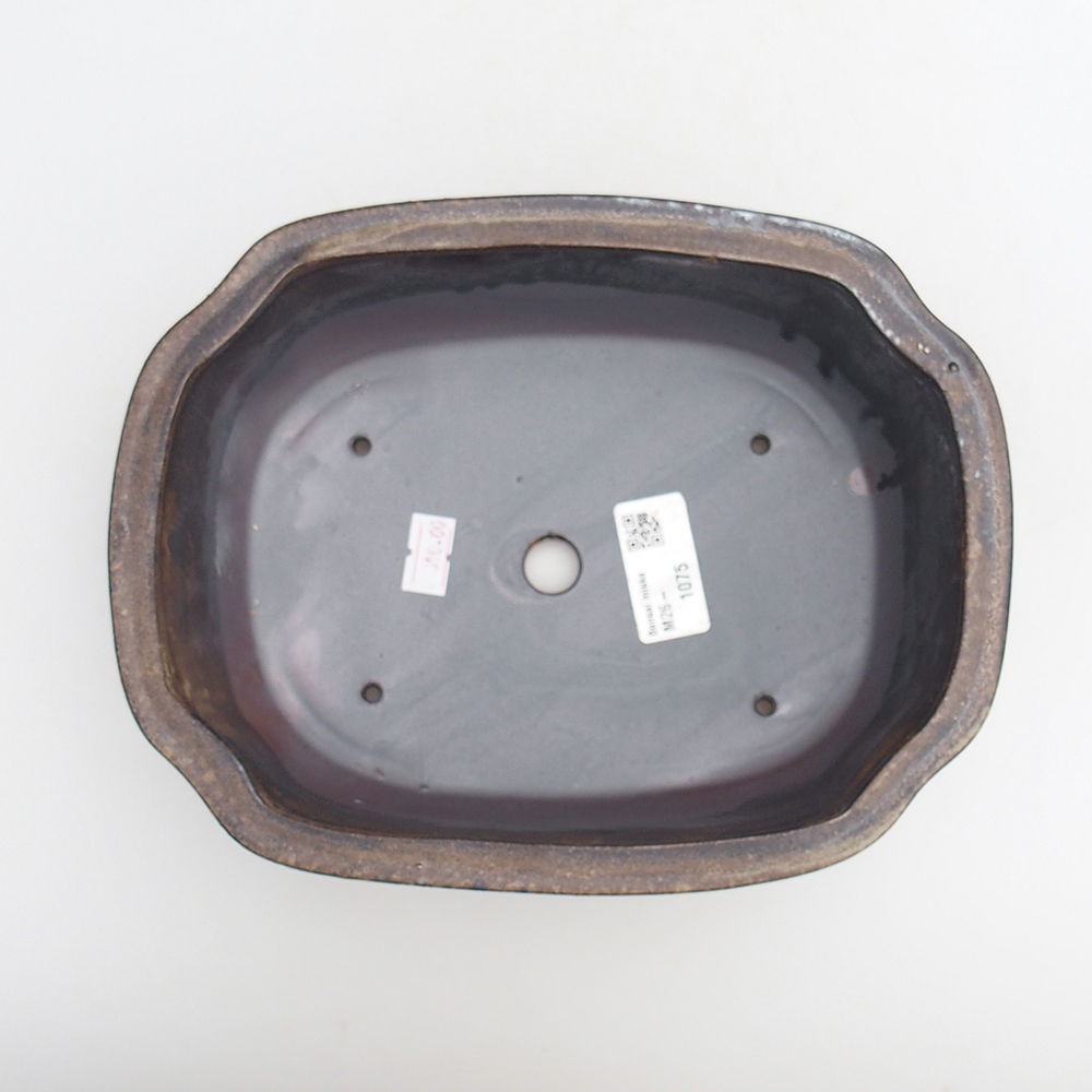 Keramická bonsajová miska 22 x 16,5 x 7 cm, farba kovu