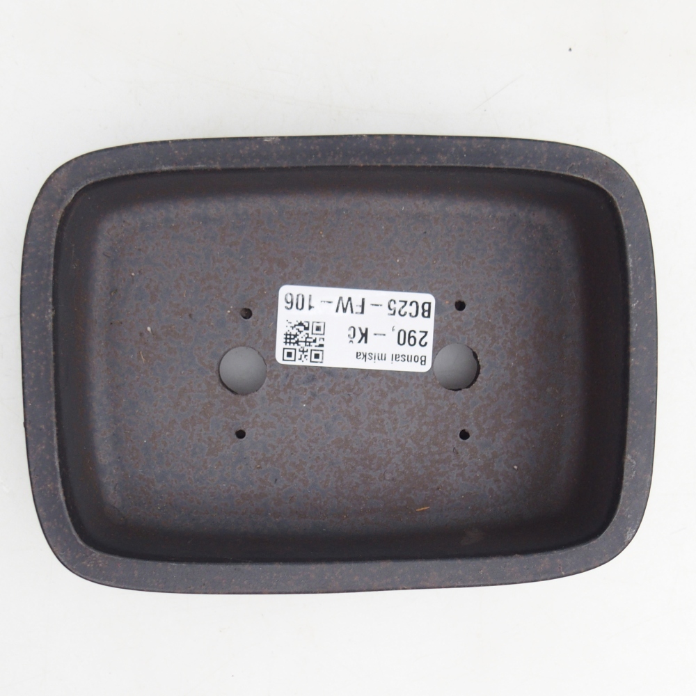 Keramická bonsajová miska 14,5 x 10,5 x 4 cm, hnedastá okrová farba