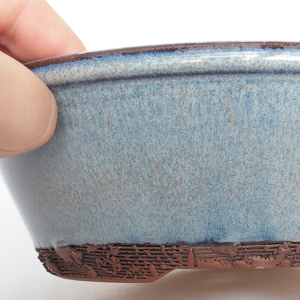Keramická miska na bonsaje 19 x 19 x 6 cm, farba modrá