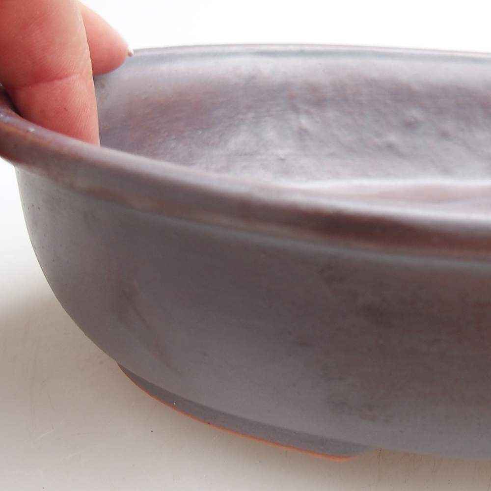 Keramická miska na bonsaje 21,5 x 17 x 5 cm, farba kovu