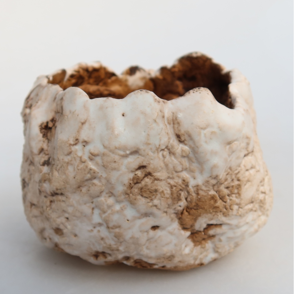 Keramická škrupina  7 x 7 x 6 cm, farba bielo-hnedá