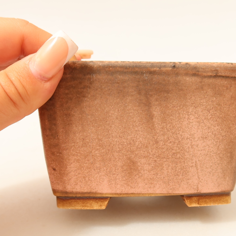 Keramická miska na bonsai 10,5 x 10,5 x 7 cm, farba ružová