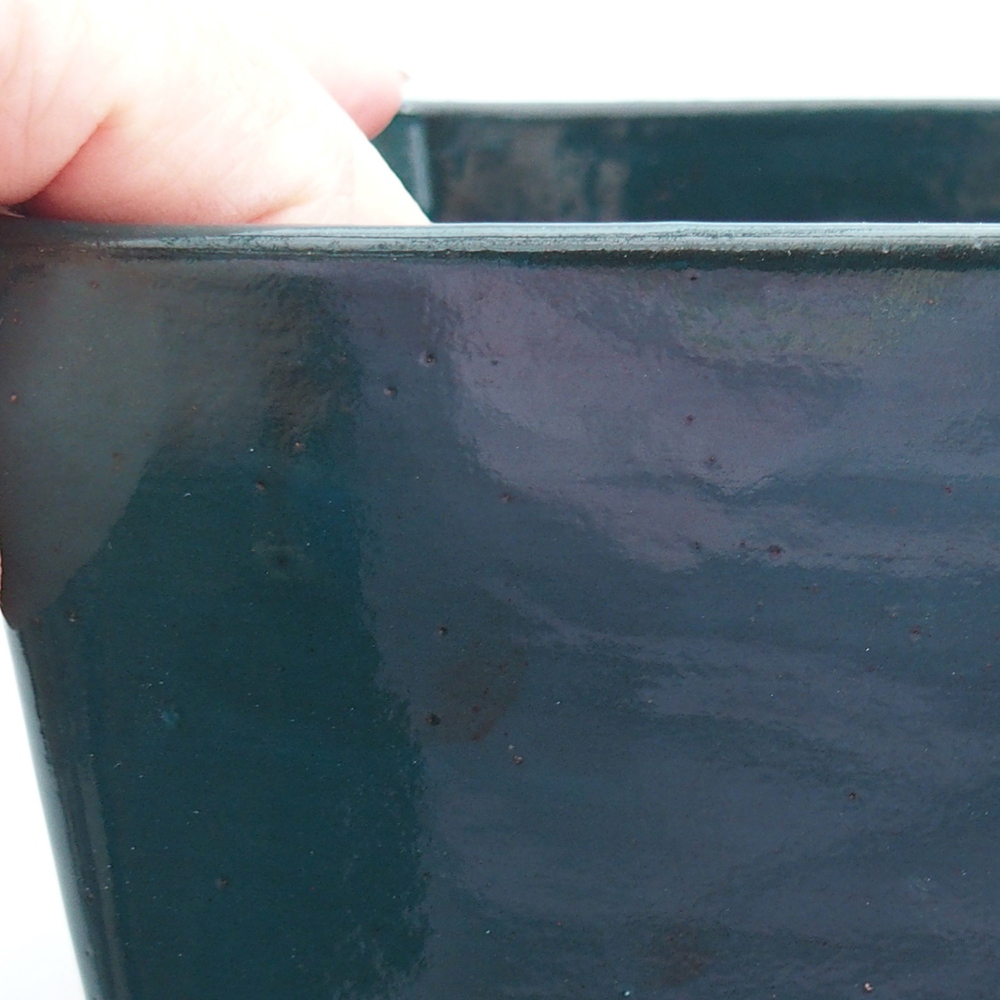 Keramická miska na bonsaje 15 x 15 x 10,5 cm, zelená