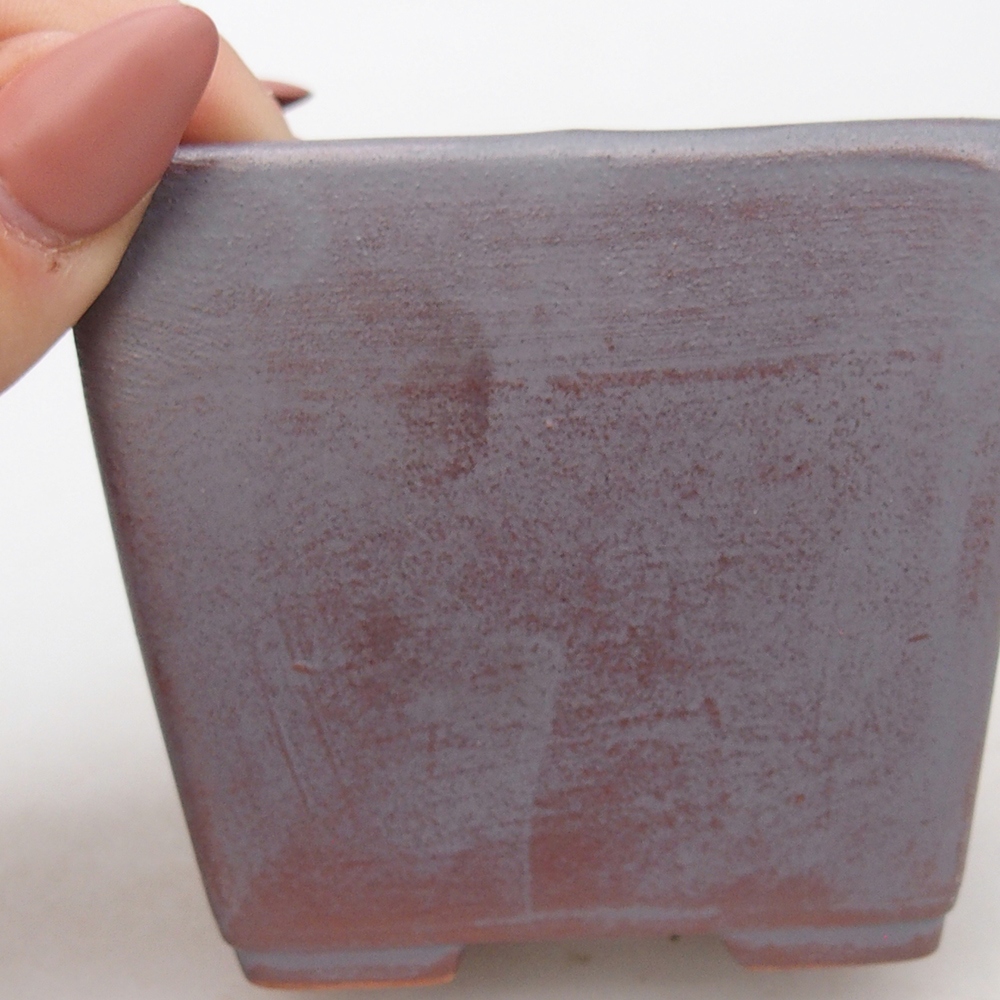 Keramická miska na bonsaje 7,5 x 7,5 x 7 cm, farba kovu