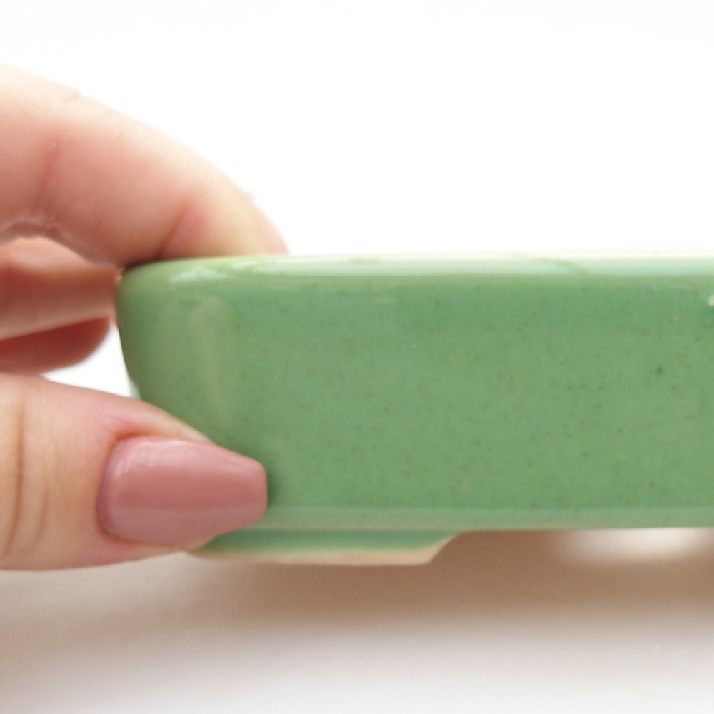 Keramická miska na bonsaje 12,5 x 9 x 3,5 cm, zelená