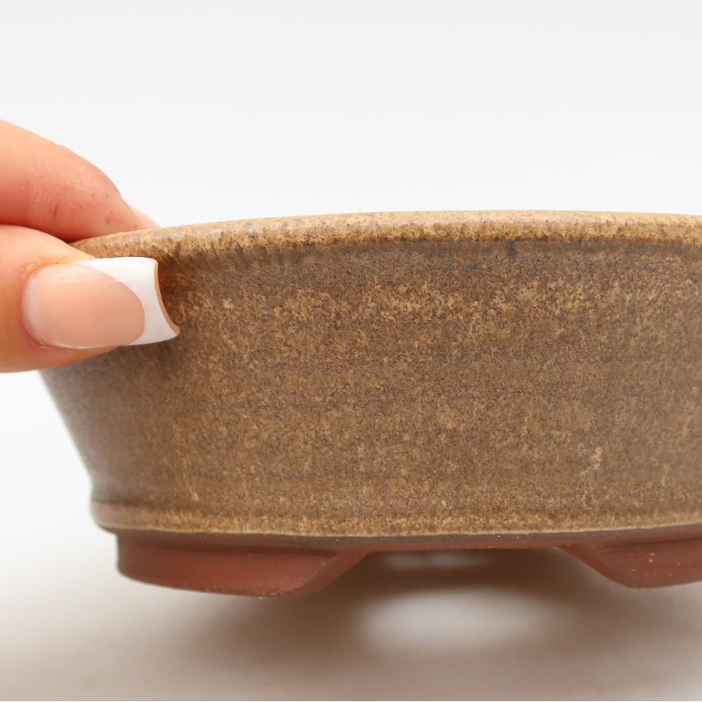 Keramická miska na bonsaje 15,5 x 15,5 x 5 cm, hnedá
