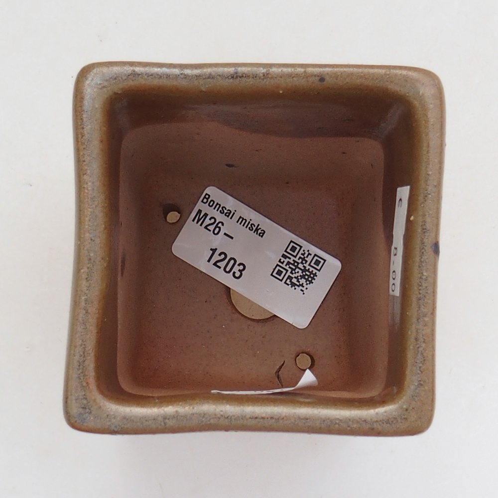 Keramická miska na bonsaje 7,5 x 7,5 x 10,5 cm, hnedá