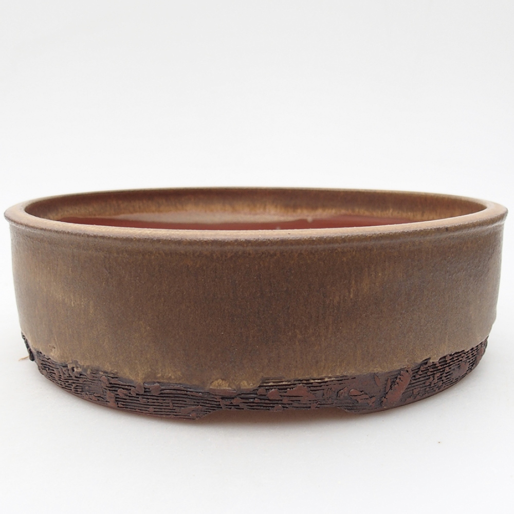 Keramická bonsai miska 20 x 20 x 6 cm, farba hnedá