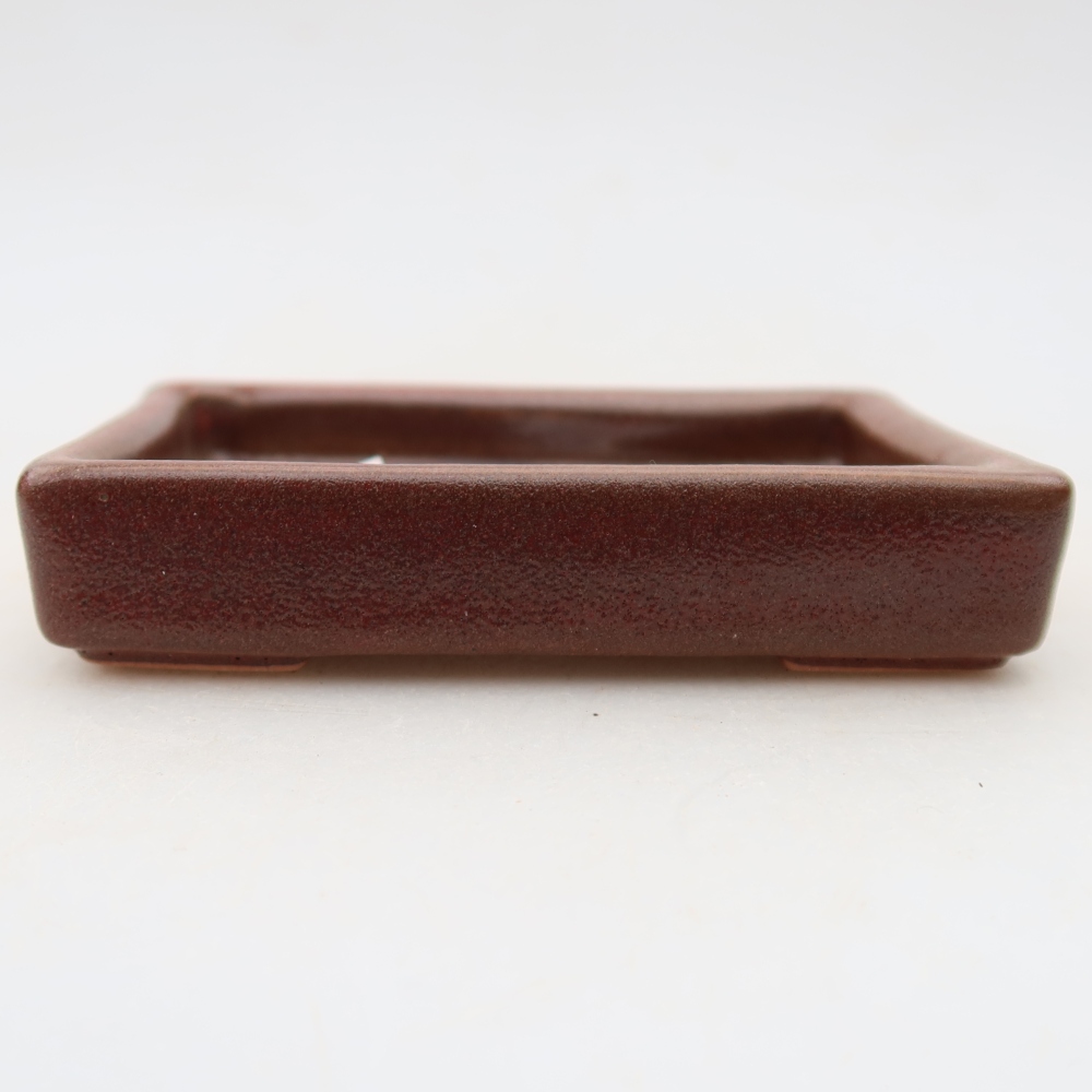 Keramická miska na bonsaje 10 x 7 x 2 cm, farba bordová