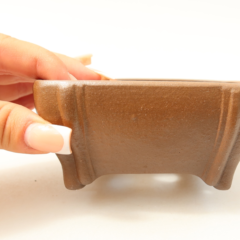 Keramická miska na bonsai 10,5 x 10,5 x 4,5 cm, farba hnedá