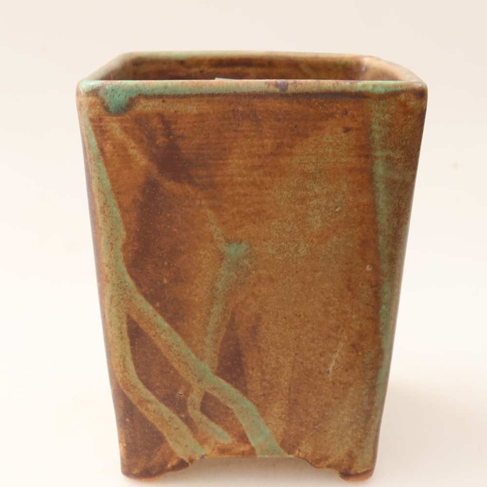 Keramická miska na bonsaje 9 x 9 x 11,5 cm, farba hnedá