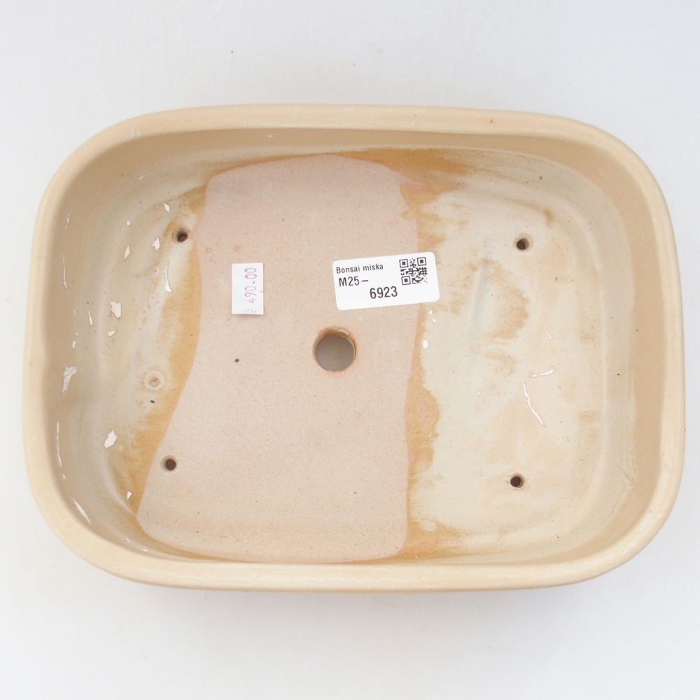 Keramická bonsajová miska 22,5 x 17,5 x 5,5 cm, farba béžová