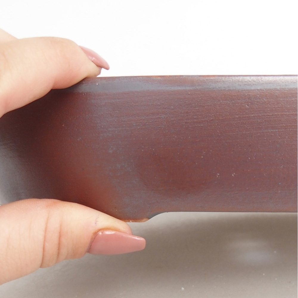 Keramická bonsajová miska 22 x 17 x 4 cm, farba kovu