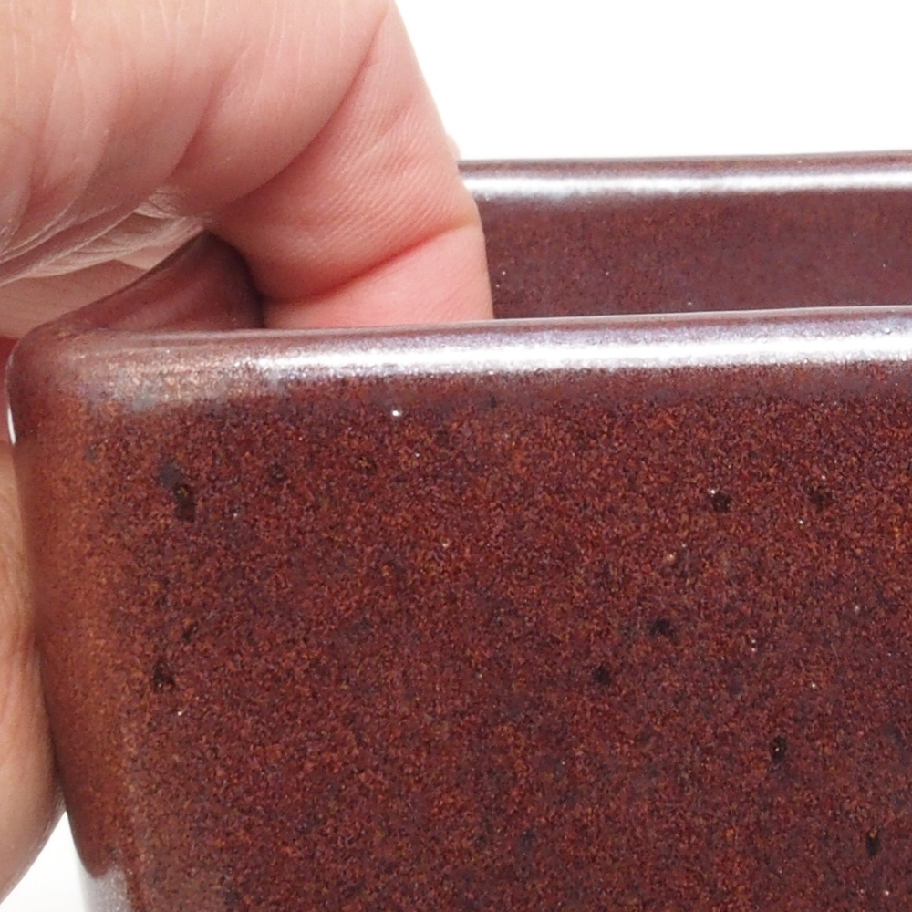 Keramická bonsai miska 8,5 x 8,5 x 11 cm, farba hnedá