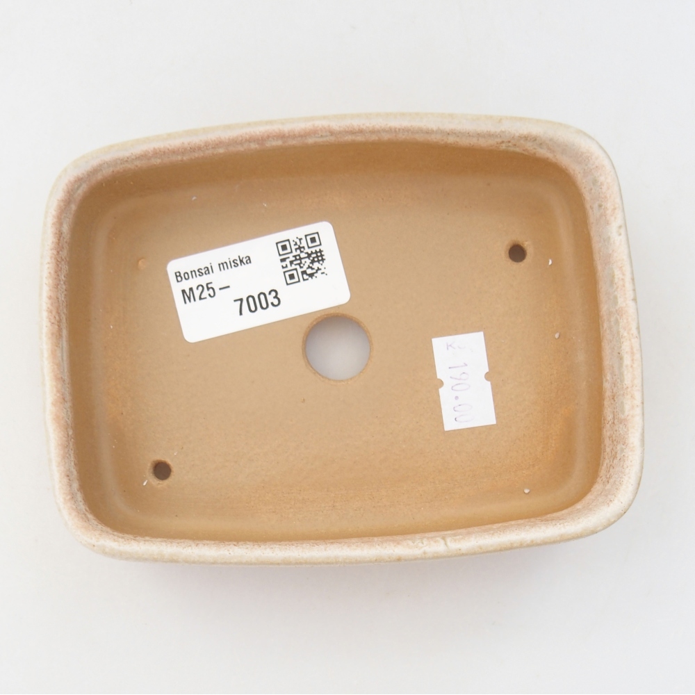 Keramická bonsajová miska 13 x 9,5 x 3,5 cm, farba béžová