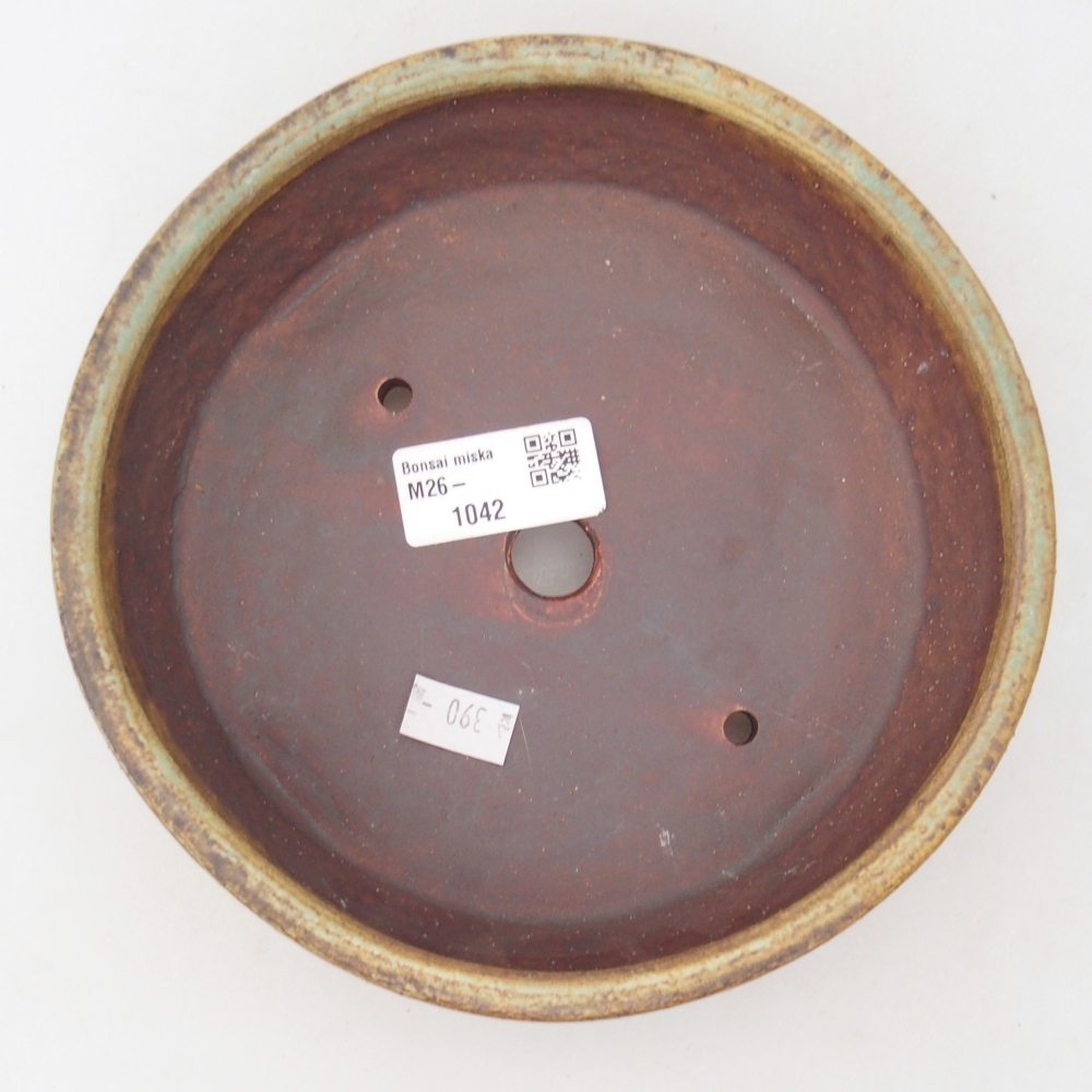 Keramická miska na bonsaje 17,5 x 17,5 x 5 cm, zelená