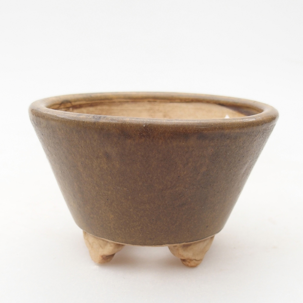 Keramická bonsai miska 8 x 8 x 5,5 cm, farba hnedá