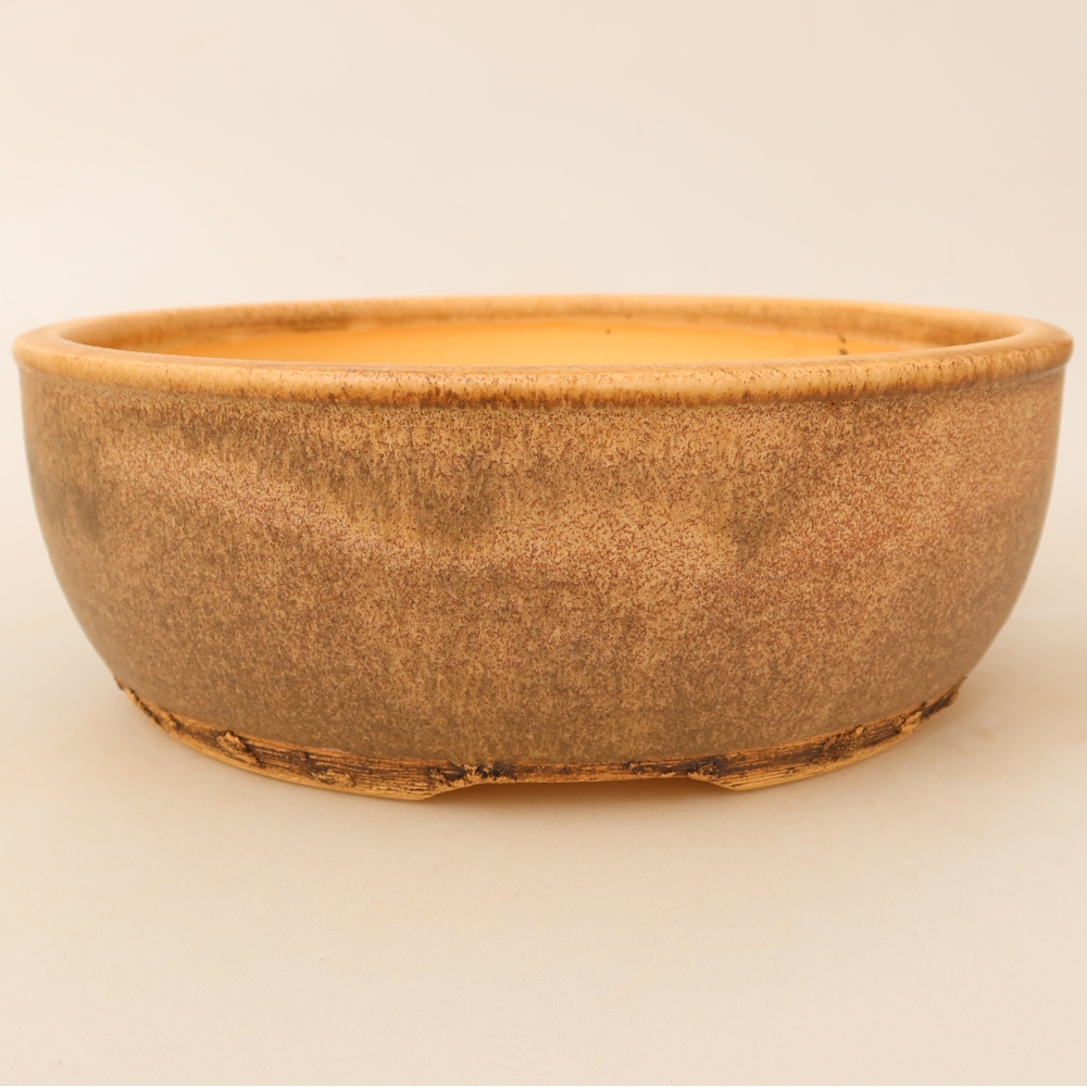 Keramická miska na bonsaje 23,5 x 23,5 x 8 cm, farba hnedá