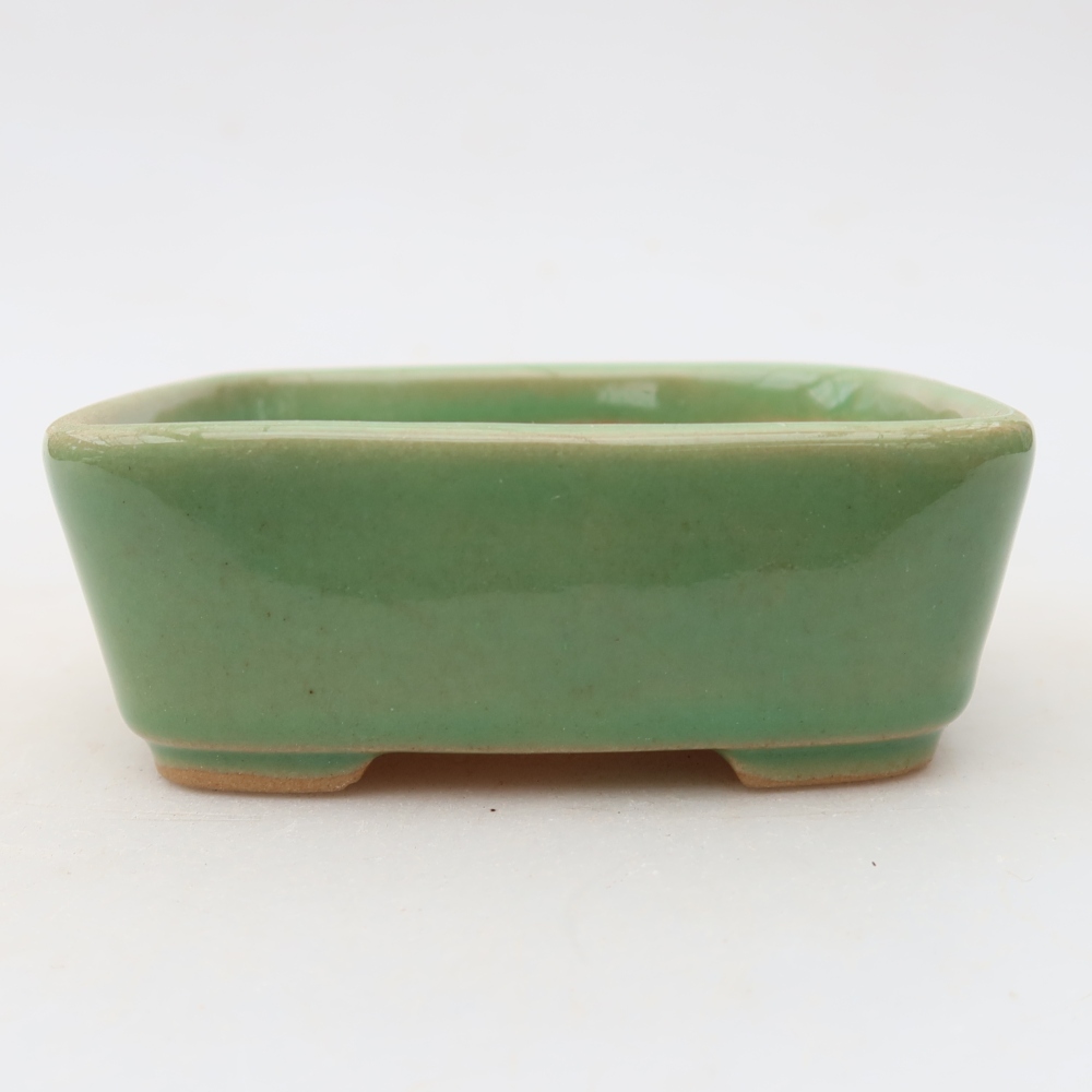 Keramická miska na bonsaje 10 x 8 x 3,5 cm, farba zelená