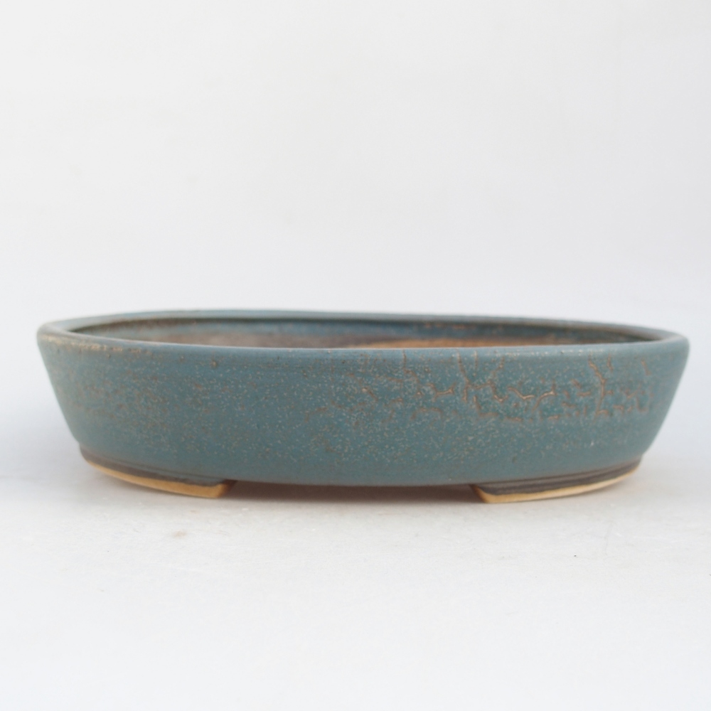 Keramická bonsajová miska 25 x 20 x 7,5 cm, zelená