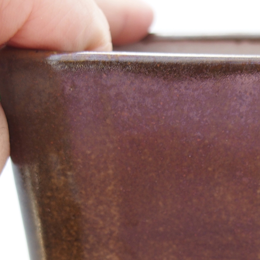 Keramická miska na bonsaje 7 x 7 x 9,5 cm, hnedá