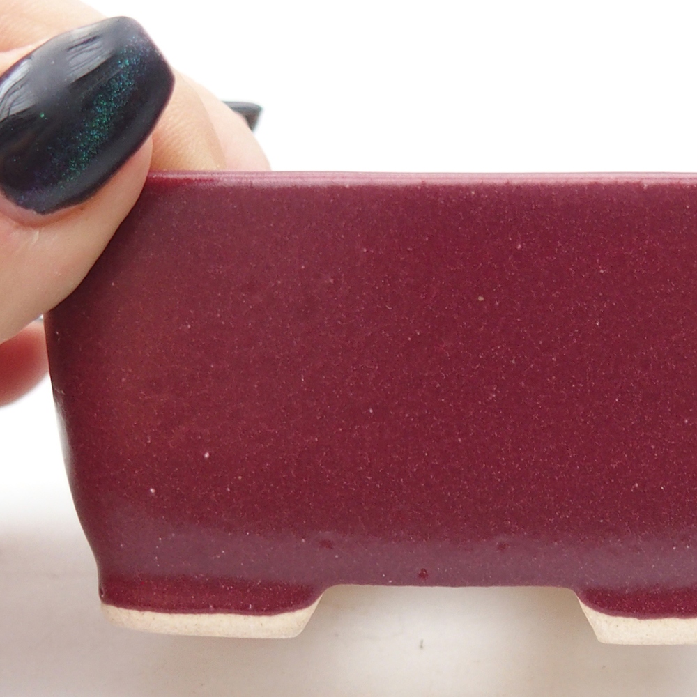 Mini bonsajová miska 7 x 7 x 4 cm, bordová