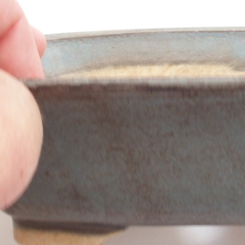Keramická bonsai miska 14,5 x 12 x 4,5 cm, farba modra