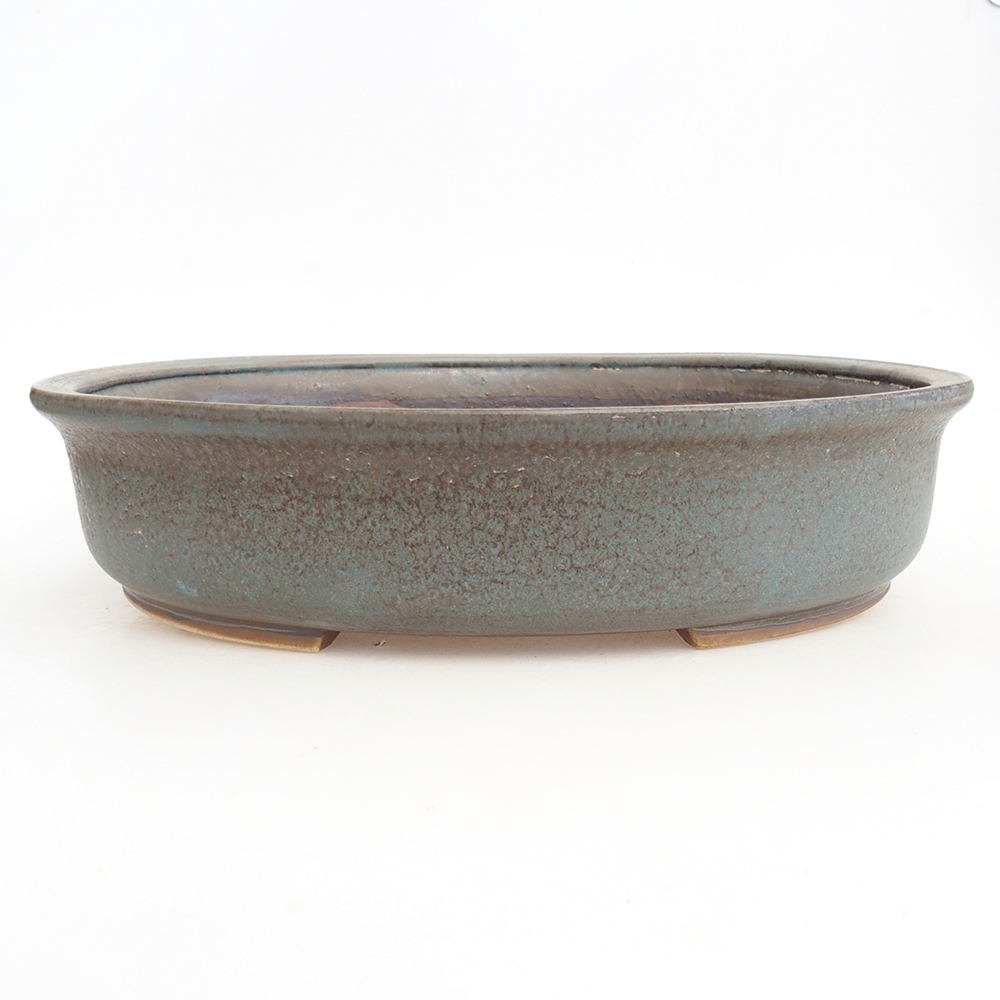 Keramická miska na bonsaje 32,5 x 28 x 7,5 cm, farba modrá