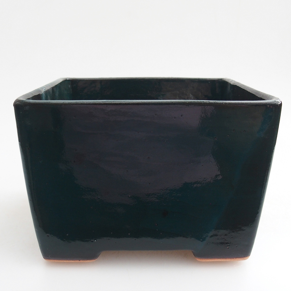 Keramická miska na bonsaje 15 x 15 x 10,5 cm, zelená