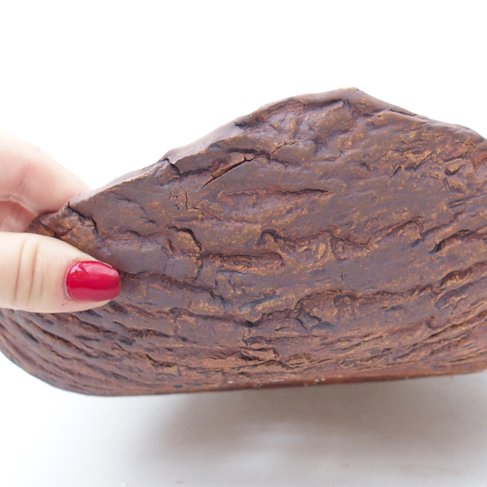 Keramická mušľa 28 x 22,5 x 7 cm , farba hnedá