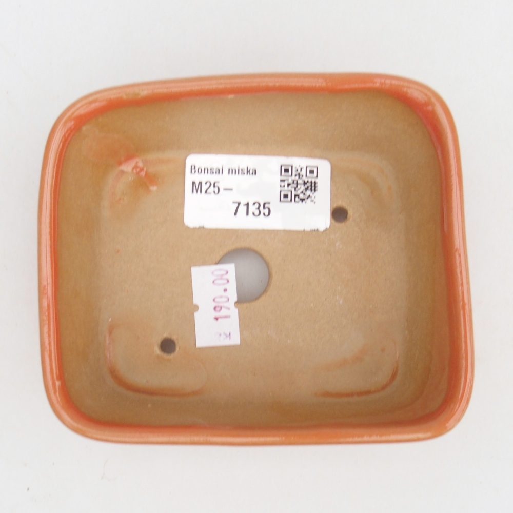 Keramická miska na bonsaje 10,5 x 8,5 x 4 cm, oranžová