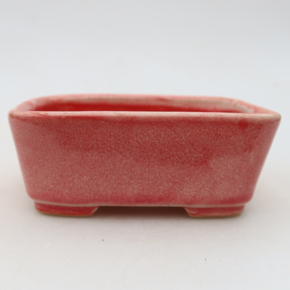 Keramická miska na bonsaje 10,5 x 8,5 x 4 cm, farba červená