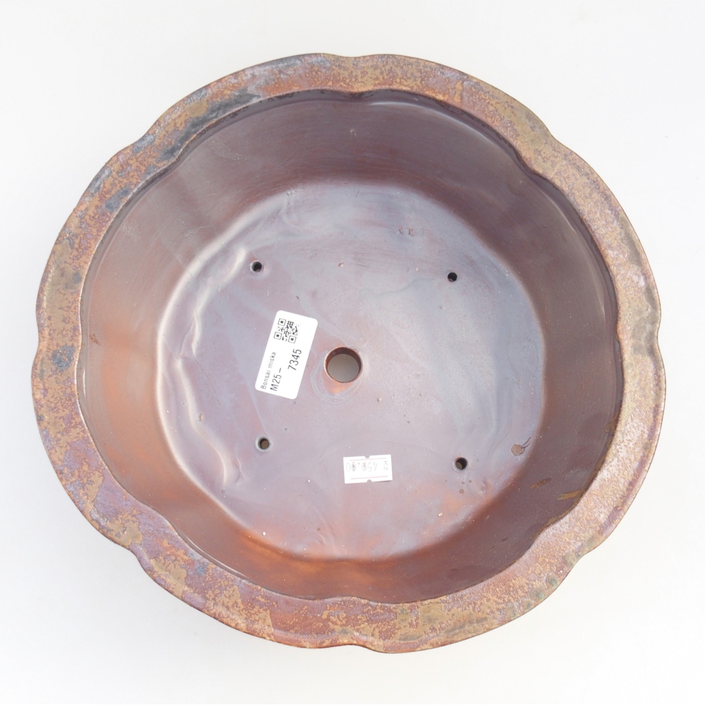 Keramická miska na bonsaje 26 x 26 x 8,5 cm, hnedá