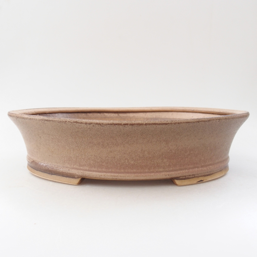 Keramická bonsajová miska 27 x 24 x 6 cm, farba béžová