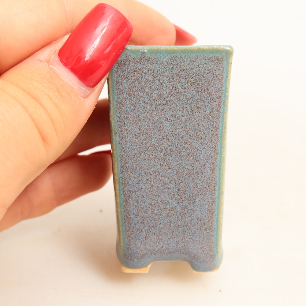 Keramická miska na bonsaje 3 x 3 x 5,5 cm, farba sivá