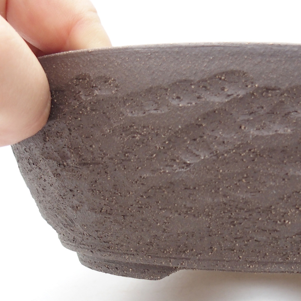 Keramická miska na bonsaje 18,5 x 18,5 x 6 cm, hnedá