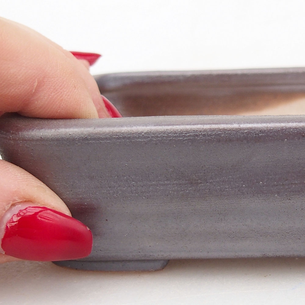 Keramická bonsajová miska 11,5 x 8,5 x 3 cm, farba kovu