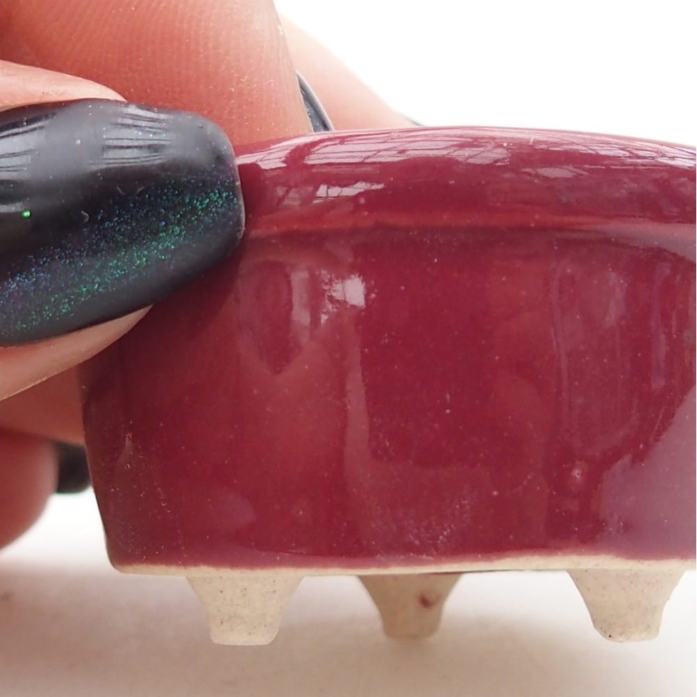 Mini bonsajová miska 4 x 4 x 2 cm, bordová