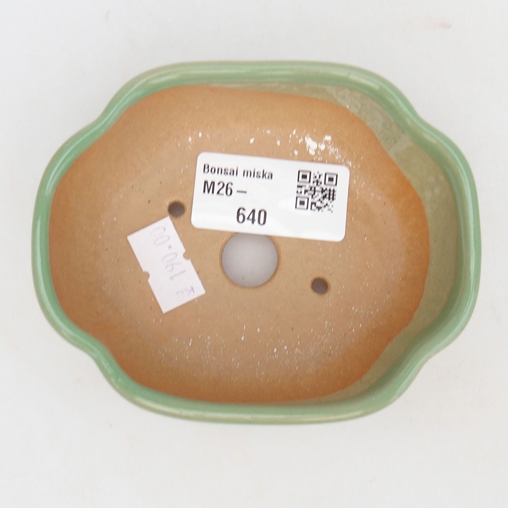 Keramická miska na bonsaje 10,5 x 8,5 x 3,5 cm, zelená