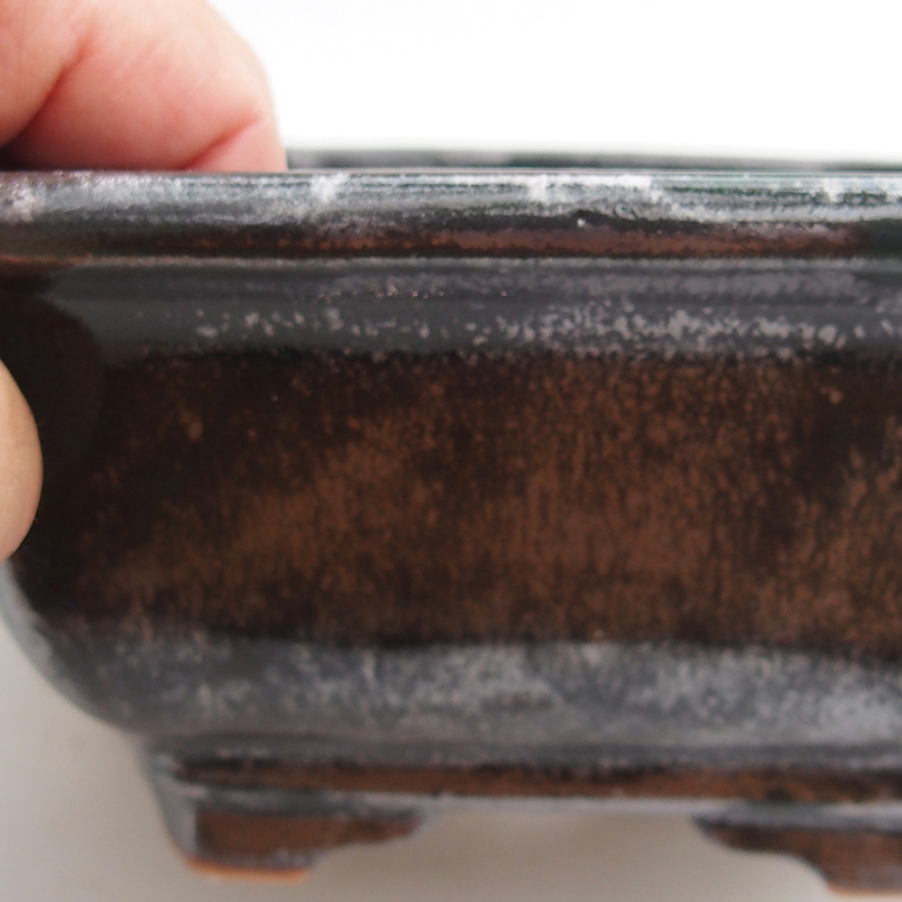 Keramická bonsajová miska 23 x 21 x 7,5 cm, zelená