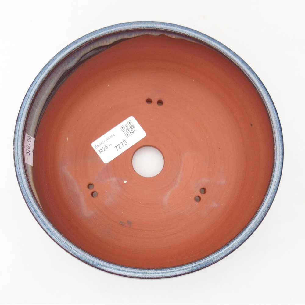 Keramická miska na bonsaje 18 x 18 x 7,5 cm, farba modrá