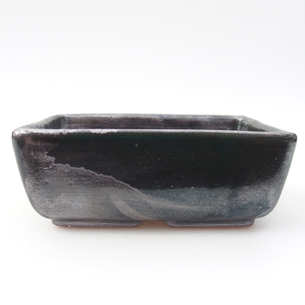 Keramická miska na bonsaje 12 x 8,5 x 4,5 cm, zelená metalíza