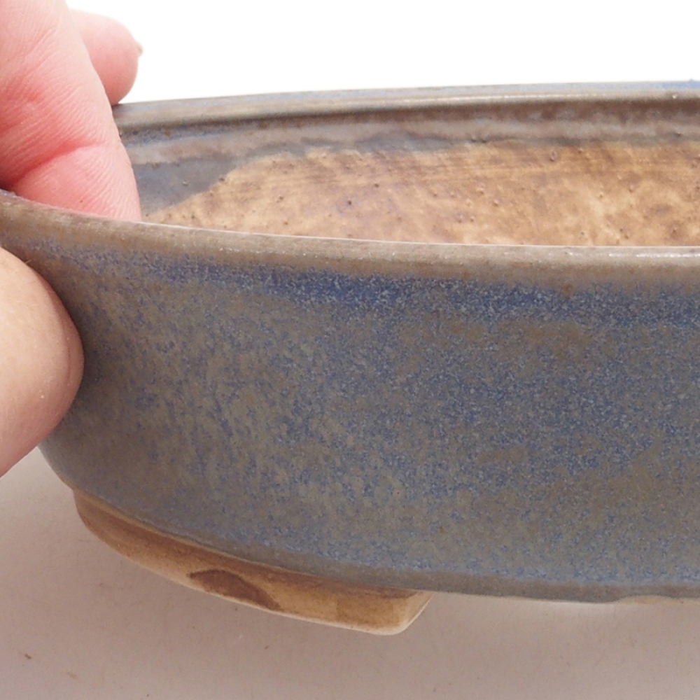 Keramická bonsai miska 15 x 13,5 x 3,5 cm, farba modra