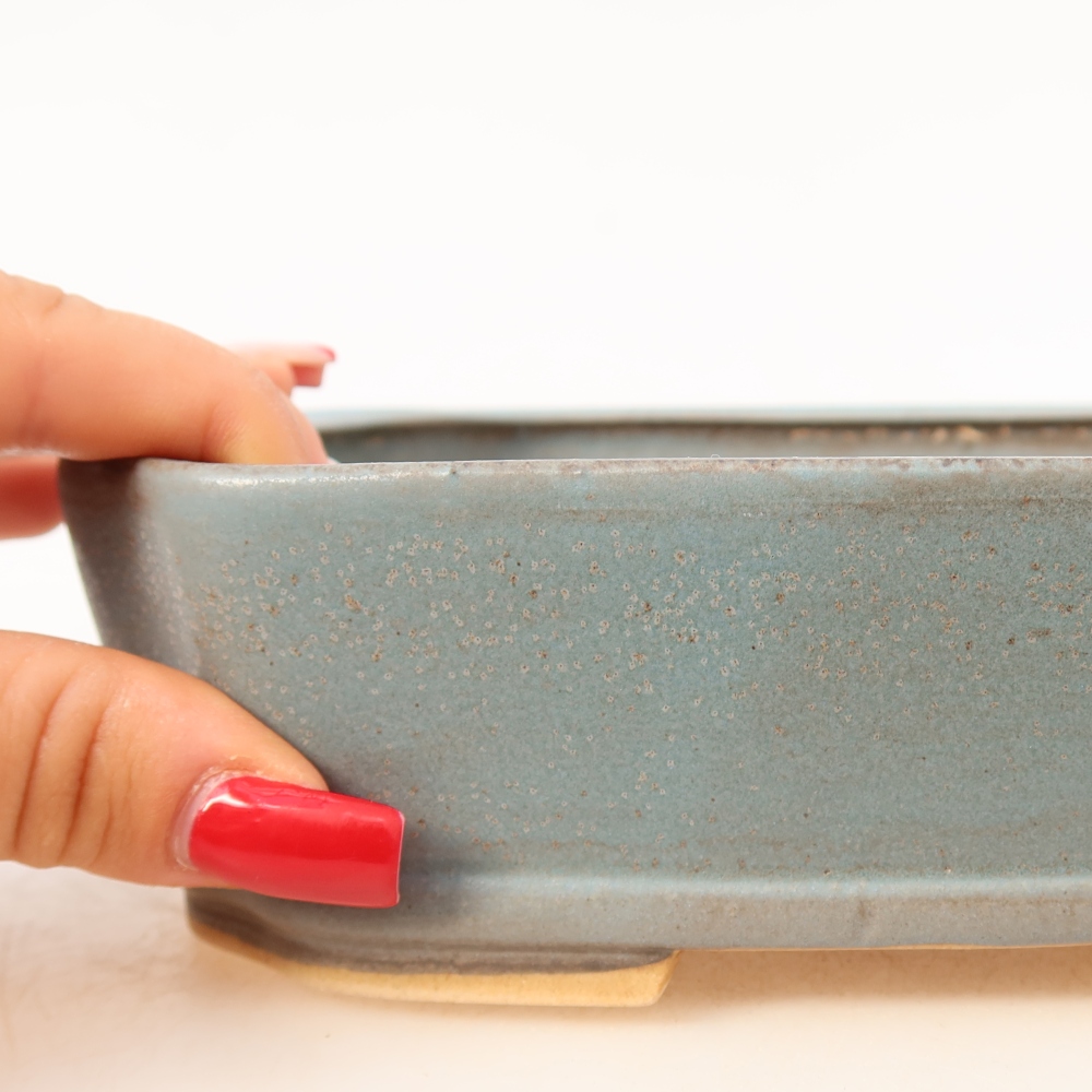 Keramická miska na bonsaje 17,5 x 14,5 x 5 cm, farba modrá
