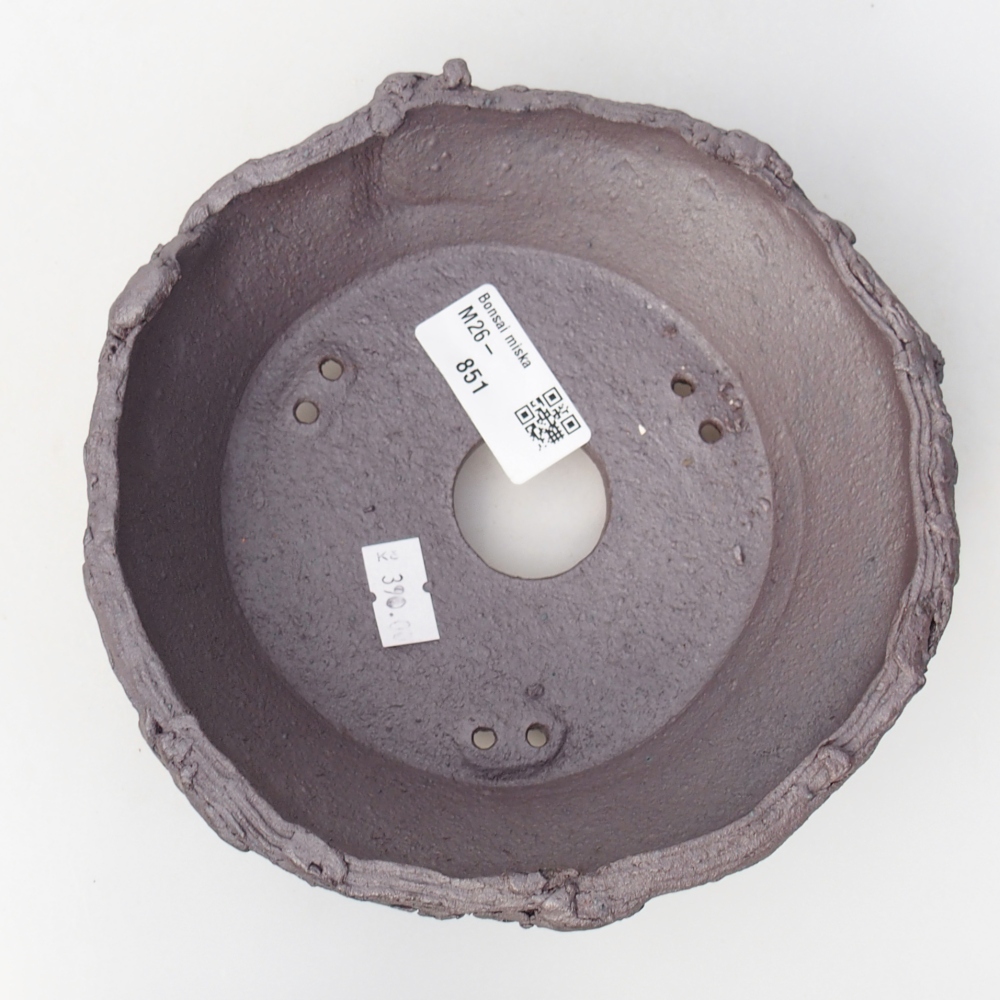 Keramická bonsajová miska 16,5 x 16 x 5,5 cm, farba kovu