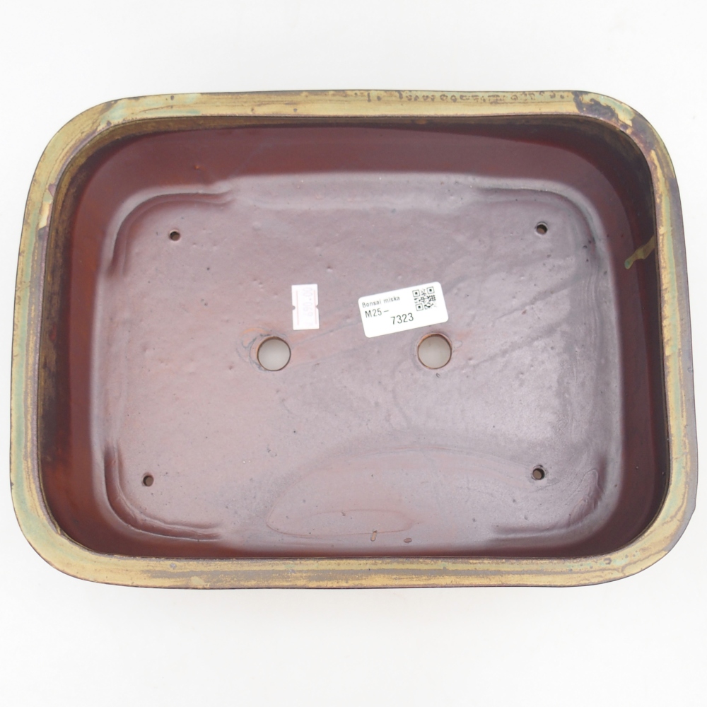 Keramická bonsajová miska 28 x 20,5 x 7,5 cm, zelená