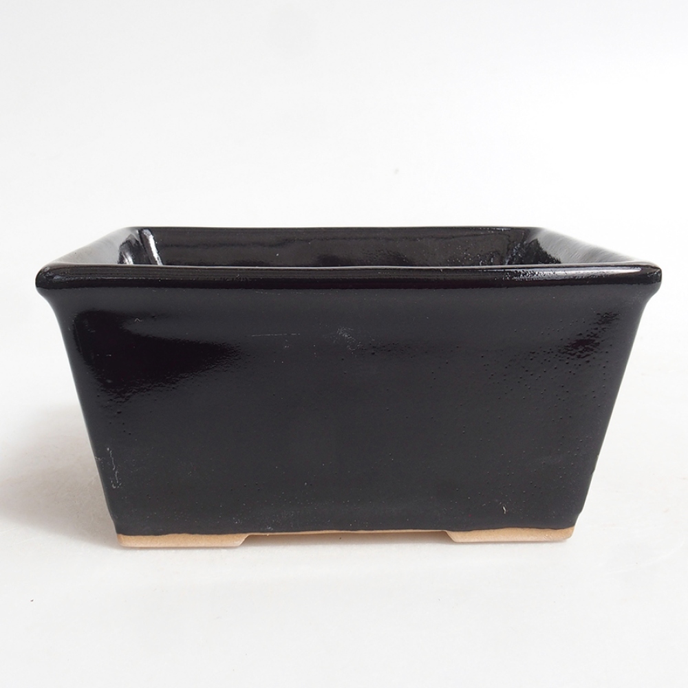 Keramická bonsai miska 11,5 x 10,5 x 6 cm, farba  čierna