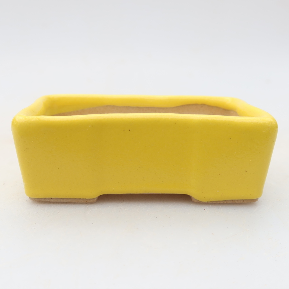 Keramická miska na bonsaje 7,5 x 4 x 2,5 cm, farba žltá