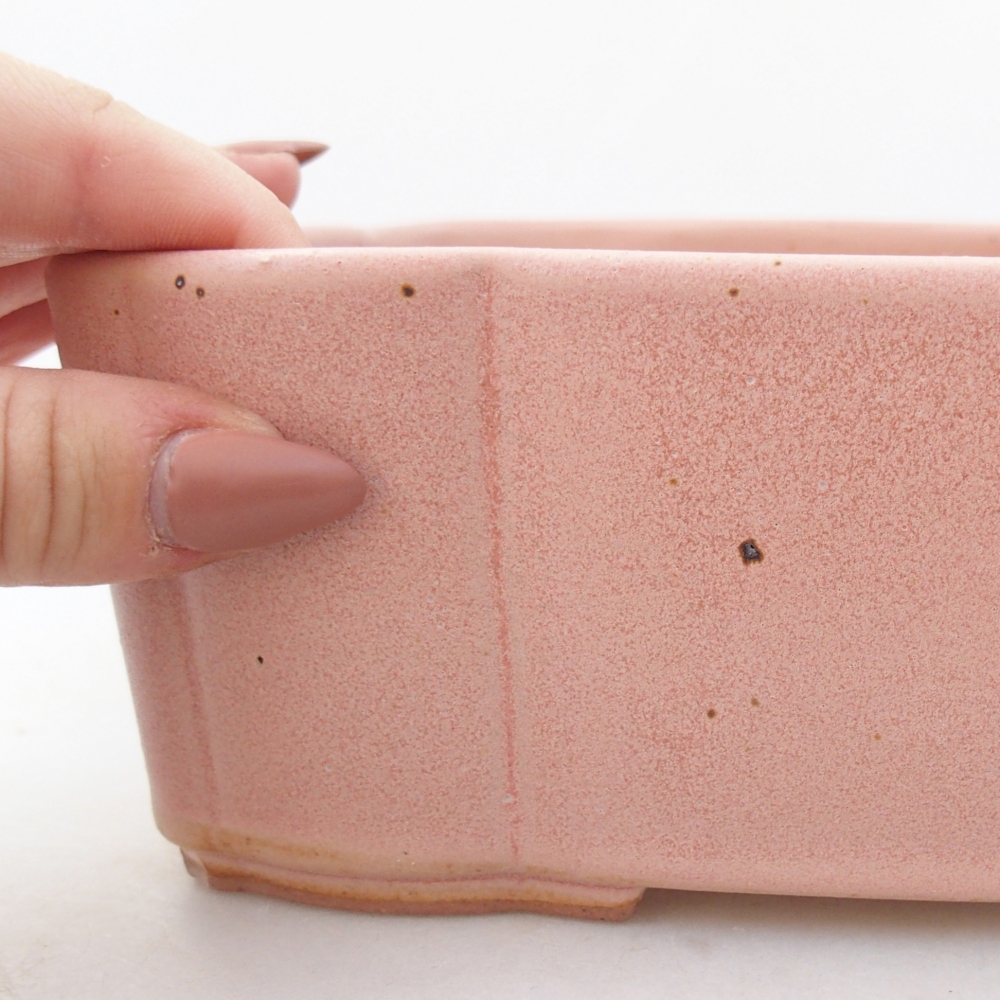 Keramická miska na bonsaje 20,5 x 17 x 7 cm, ružová