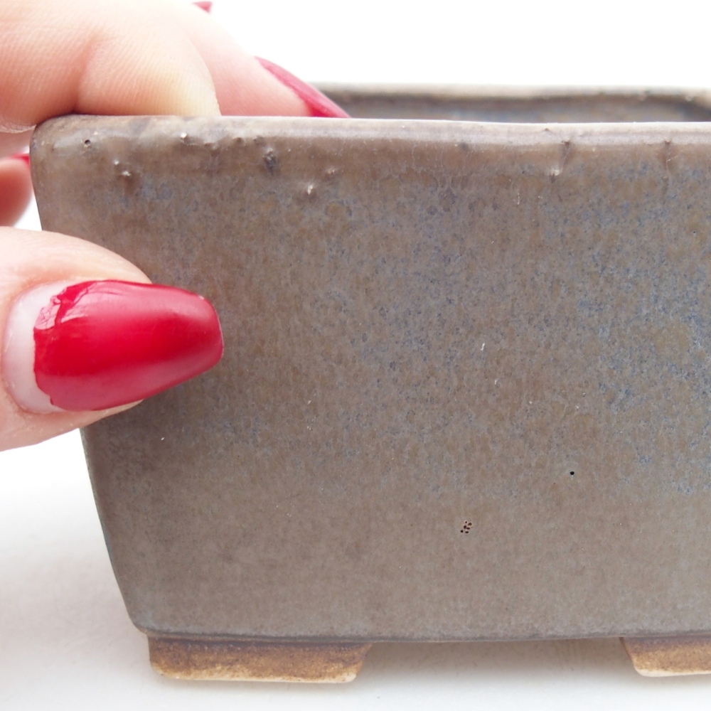 Keramická miska na bonsaje 8,5 x 8,5 x 5,5 cm, farba modrá